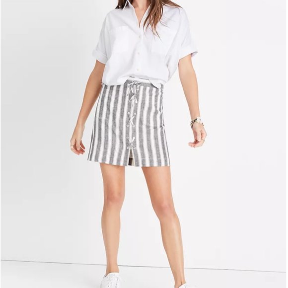 Madewell Dresses & Skirts - Madewell Striped Lace-Up Skirt, Linen, G3051